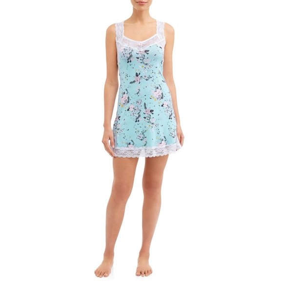 Honeydew Intimates Ahna Chemise Keyhole Lace Back Mint Tea Floral M - Picture 5 of 12